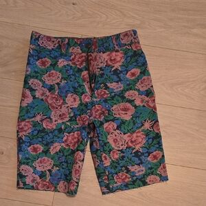 Prince Unisex Floral Print Shorts - Blue and Pink